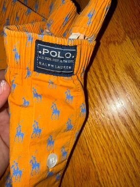 Polo by Ralph Lauren Orange pajama with Blue Polo Player Print